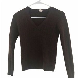 brown cashmere pullover sweater